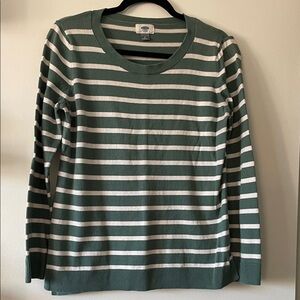 Old Navy|Women's striped Sweater| Green/white| Medium| EUC